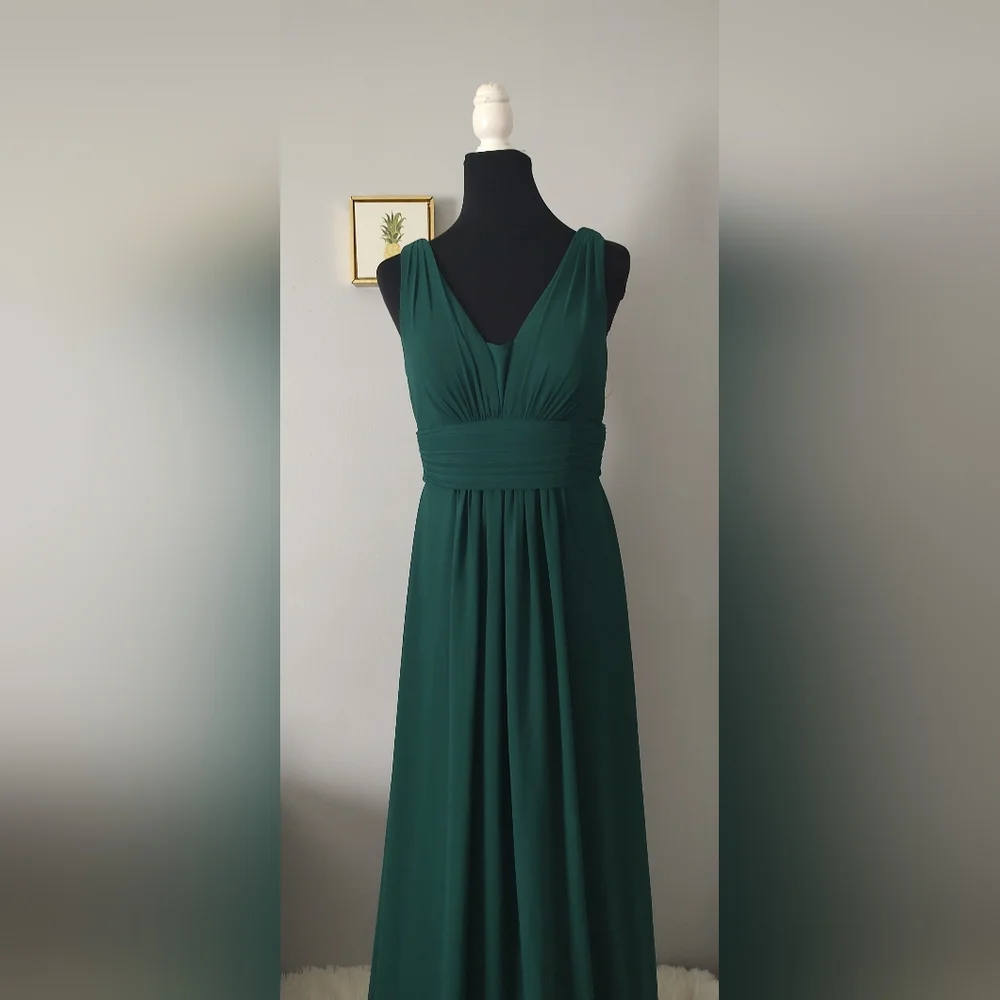 Ever Pretty  Maxi dress Prom Bridesmaid Party V Neck Empire Waist Chiffon Sz 10 - Picture 3 of 10